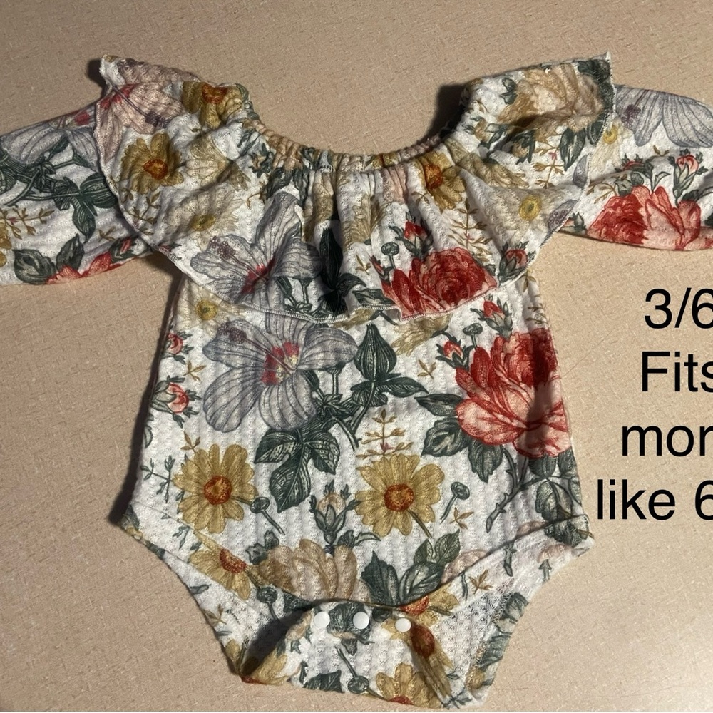 Handmade floral onesie